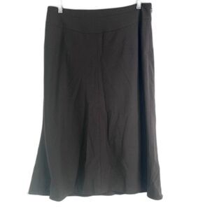 Anne Klein Brown Midi Flared Career Office Wear Skirt 96% Wool Size 8